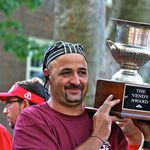 A member of The King of Falafel & Shawarma team, winners of the 2010 Vendy Cup.